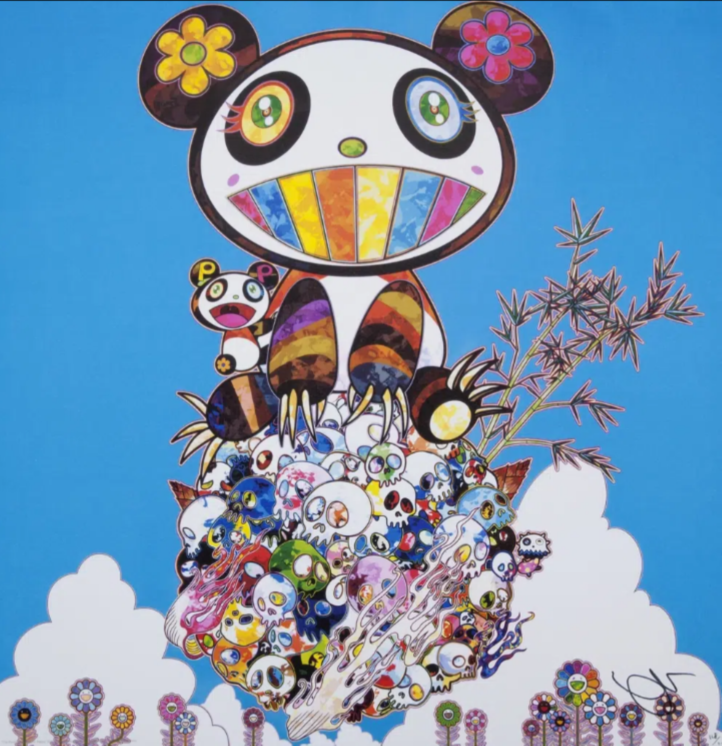Takashi Murakami – The Pandas Say They're Happy de Takashi Murakami (2016):  Impresión Serigrafía en Papel - Singulart, image size:1452x1500