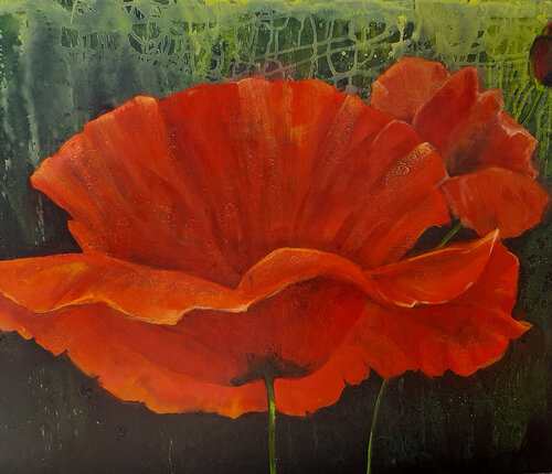 Mohnblüte von Sabine Brandenburg, Malerei kaufen auf Singulart