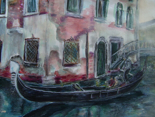 Venedig II - Gondel von Sabine Brandenburg, Werk auf Papier kaufen auf Singulart