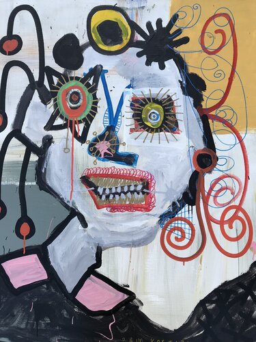 Girl Talk di Paul Kostabi, Pittura in vendita su Singulart