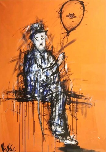 Chaplin et le ballon de Kiko, Pintura a la venta en Singulart