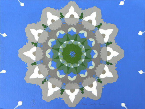 White Roses of York VII, Radial Symmetry van Rhia Janta-Cooper, Schilderij te koop op Singulart
