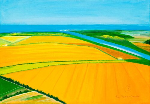 Yellow Summer Fields van Rhia Janta-Cooper, Schilderij te koop op Singulart