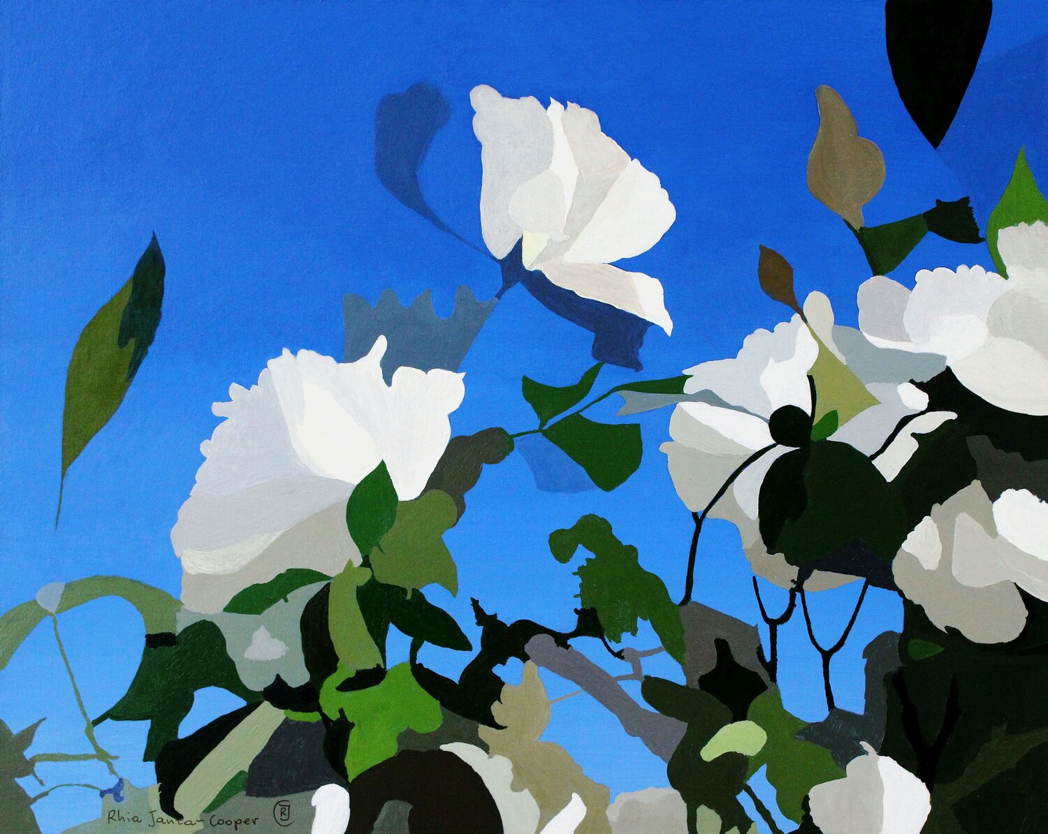 White Roses of York III Rhia Janta-Cooper Originalgemälde zu verkaufen