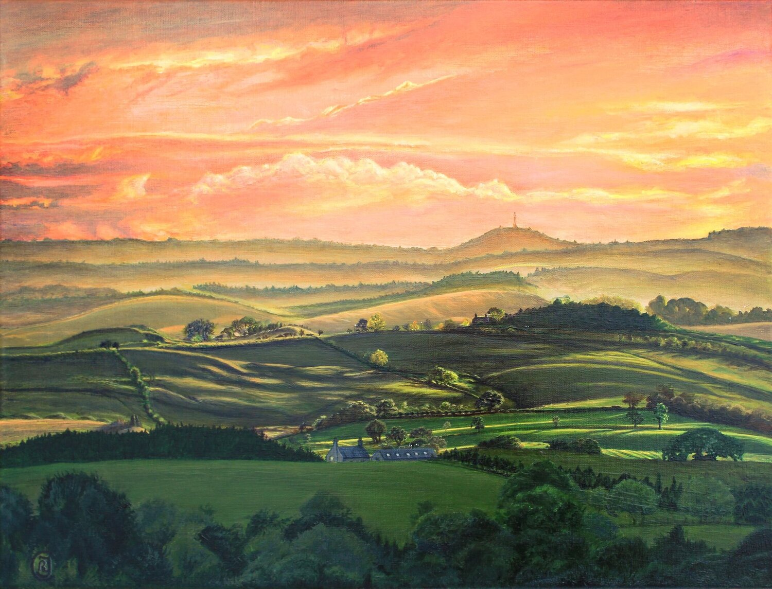 Sunset Landscape Close to Bellingham Rhia Janta-Cooper Originalgemälde zu verkaufen