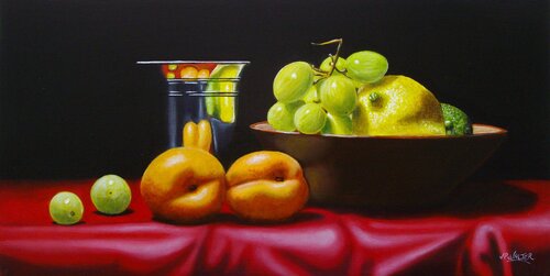 La nappe rouge // The red tablecloth by Jean-Pierre Walter, 회화 for Sale on Singulart