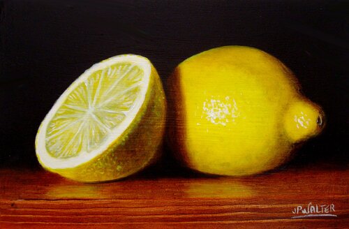 Citrons en clair-obscur // Lemons in chiaroscuro by Jean-Pierre Walter, Painting for Sale on Singulart