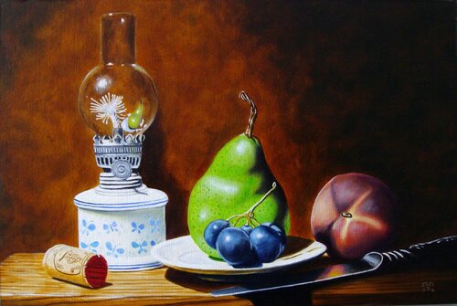 Lampe à huile // Oil lamp von Jean-Pierre Walter, Malerei kaufen auf Singulart