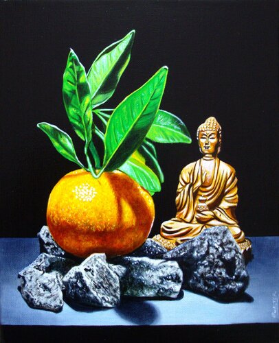Jardin zen by Jean-Pierre Walter, 油畫 for Sale on Singulart