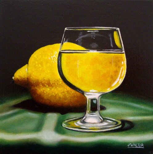 Citron timide // Shy lemon by Jean-Pierre Walter, Painting for Sale on Singulart