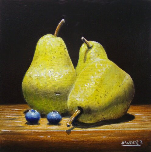 3 petites poires // 3 small pears von Jean-Pierre Walter, Malerei kaufen auf Singulart