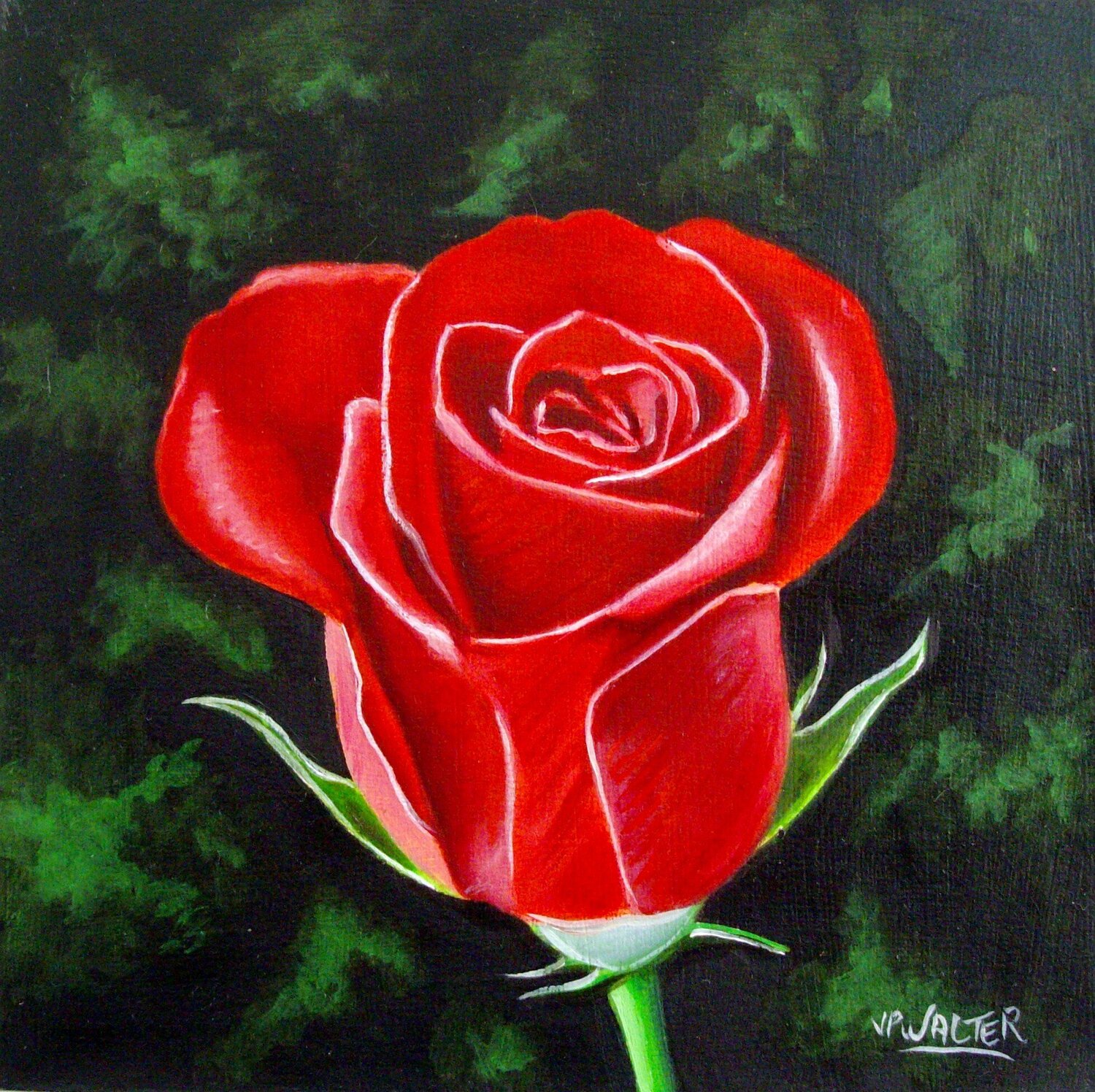 Rose Valentine // Valentine rose Jean-Pierre Walter Originalgemälde zu verkaufen