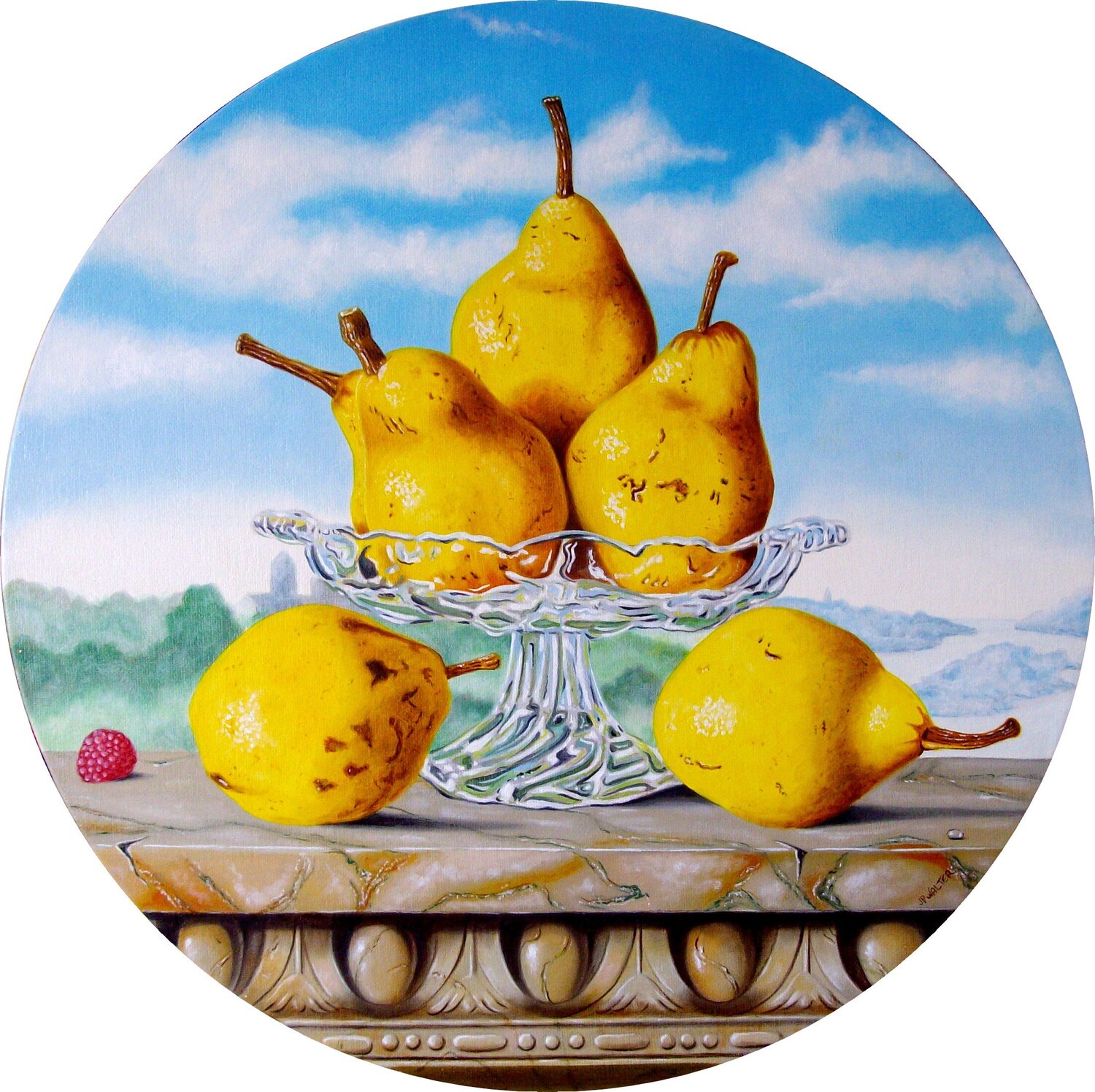 Coupe aux poires // Cup of pears Jean-Pierre Walter Dipinto originale in vendita