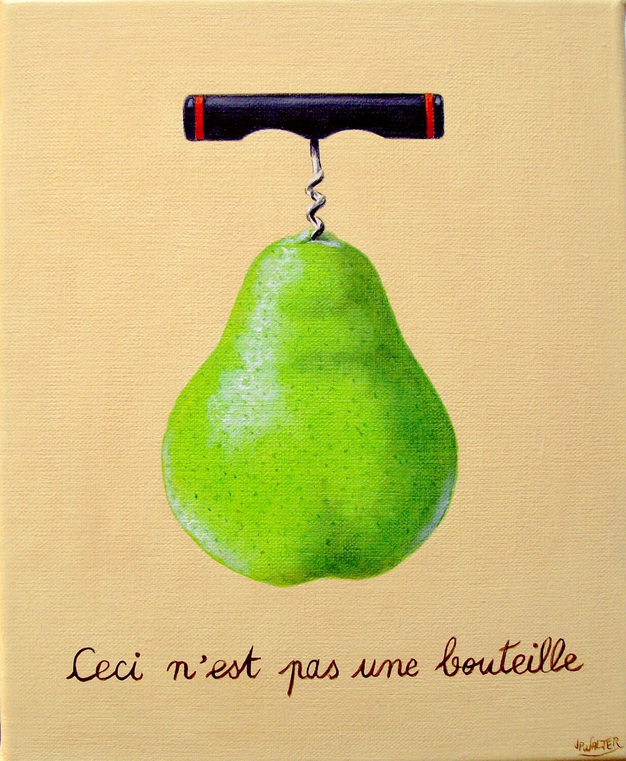 Ceci n'est pas une bouteille // This is not a bottle Jean-Pierre Walter Originalgemälde zu verkaufen