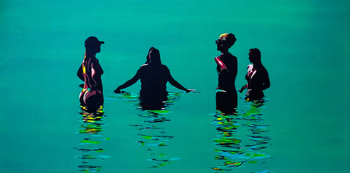 Summer Friends, Juan Les Pins Beach,  2025 di Tony Smith, Pittura in vendita su Singulart
