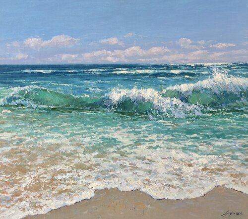 Turquoise Surf di Andrei Belaichuk, Pittura in vendita su Singulart