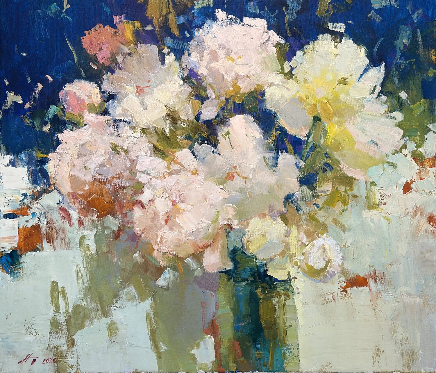 Peonies in the Morning Light Andrei Belaichuk Originalgemälde zu verkaufen