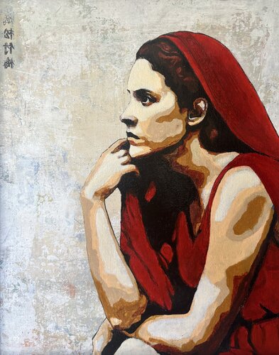 La pensée rouge by David Albert, 油畫 for Sale on Singulart