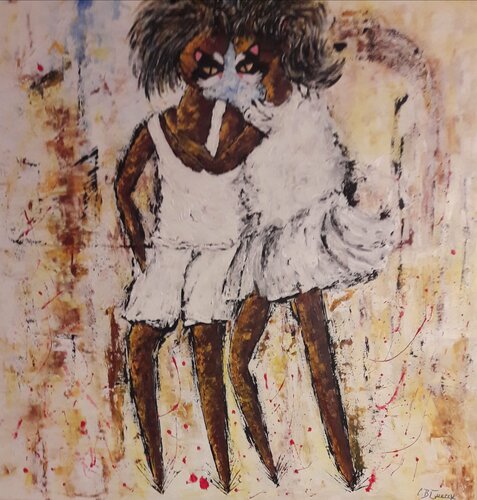 L'AMOUR EN TEMPS DE COVID par Christiane Guerry, Peinture en vente sur Singulart