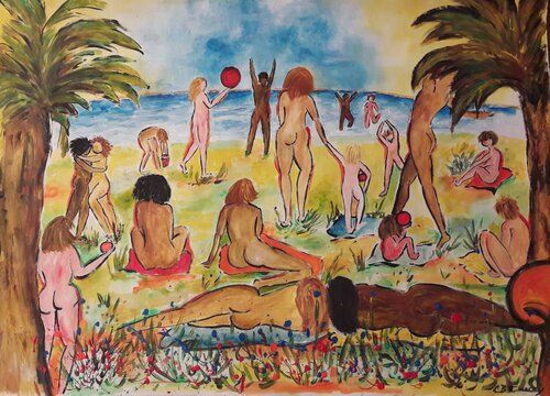 LA JOIE DE VIVRE 2 van Christiane Guerry, Werk op papier te koop op Singulart