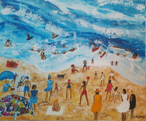 SCENE DE PLAGE 2021 von Christiane Guerry, Malerei kaufen auf Singulart