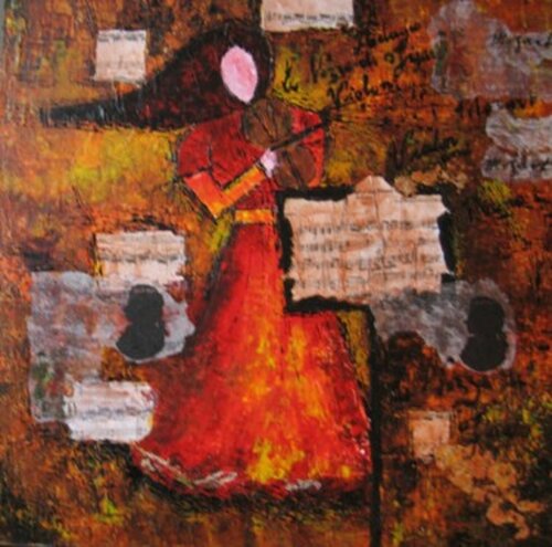 LA VIOLONISTE van Christiane Guerry, Schilderij te koop op Singulart