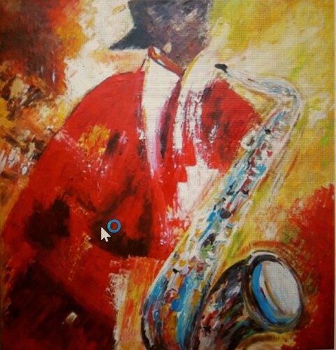 SAXOPHONISTE van Christiane Guerry, Schilderij te koop op Singulart