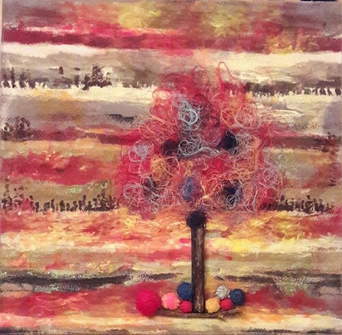 L'ARBRE AUX COULEURS von Christiane Guerry, Textil kaufen auf Singulart