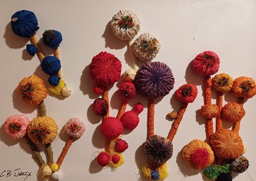 FLEURS DE FILS ET DE LAINE von Christiane Guerry, Textil kaufen auf Singulart