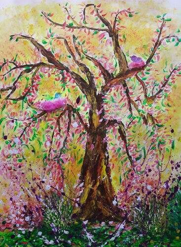 OCTOBRE ROSE van Christiane Guerry, Schilderij te koop op Singulart