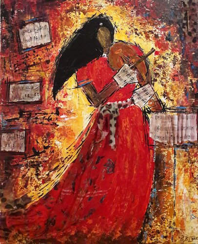 LA VIOLONISTE van Christiane Guerry, Schilderij te koop op Singulart