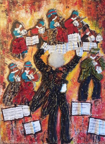 LE CHEF D'0RCHESTRE par Christiane Guerry, Peinture en vente sur Singulart