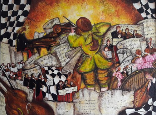 LE TRIOMPHE DE MOZART par Christiane Guerry, Peinture en vente sur Singulart