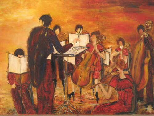 LE CHEF D'ORCHESTRE van Christiane Guerry, Schilderij te koop op Singulart