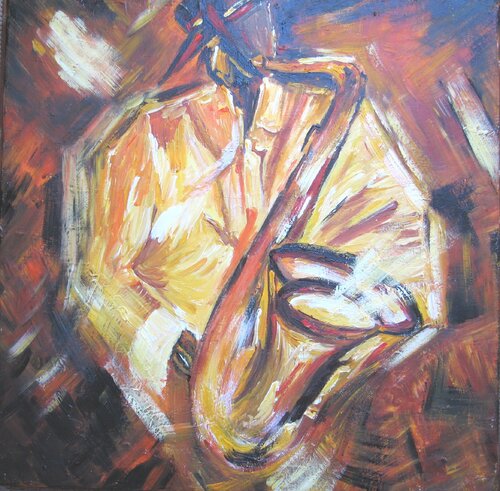SAXO FOLIES par Christiane Guerry, Peinture en vente sur Singulart