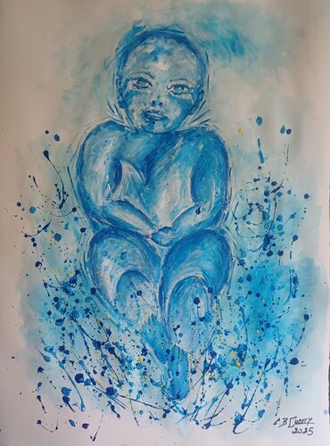 ET L'ENFANT PARAIT par Christiane Guerry, Œuvre sur papier en vente sur Singulart