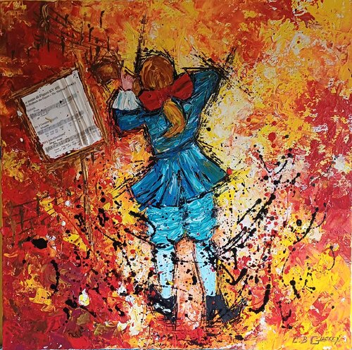 WOLFGANG AMADEUS MOZART par Christiane Guerry, Peinture en vente sur Singulart