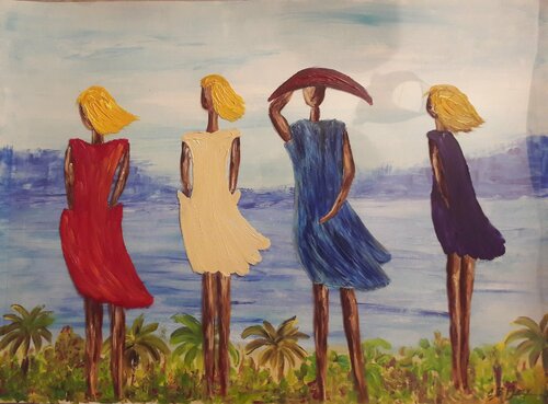 LES BLONDES van Christiane Guerry, Schilderij te koop op Singulart