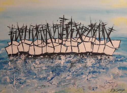 LES BATEAUX di Christiane Guerry, Pittura in vendita su Singulart