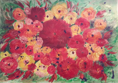 FLOWERS van Christiane Guerry, Werk op papier te koop op Singulart