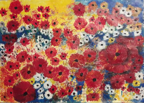 RED ROAD II van Christiane Guerry, Werk op papier te koop op Singulart