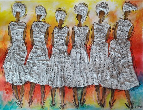 LES FILLES DE LA MUSIQUE van Christiane Guerry, Werk op papier te koop op Singulart