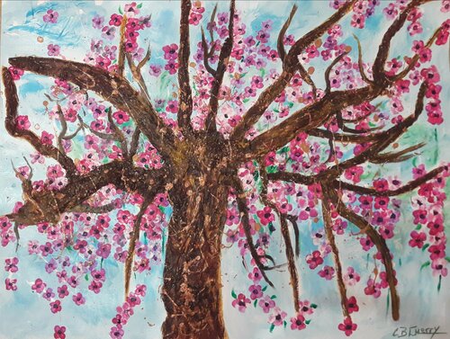 ARBRE DE VIE ROSE van Christiane Guerry, Werk op papier te koop op Singulart