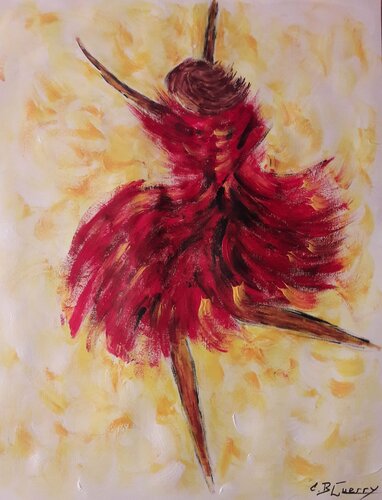 LA FILLE EN ROUGE by Christiane Guerry, Work on Paper for Sale on Singulart