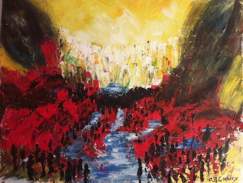 ET AU MILIEU COULE LA SEINE by Christiane Guerry, Work on Paper for Sale on Singulart