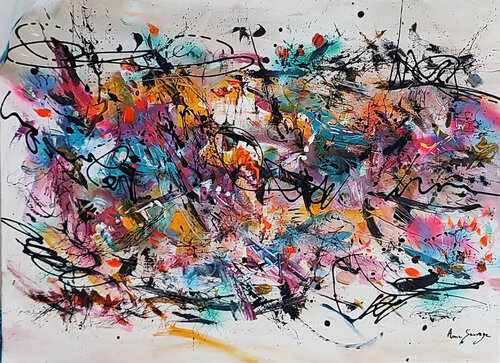 Le mouvement de la vie van ÂME SAUVAGE, Schilderij te koop op Singulart
