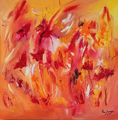 Les fleurs sous un soleil printanier van ÂME SAUVAGE, Schilderij te koop op Singulart