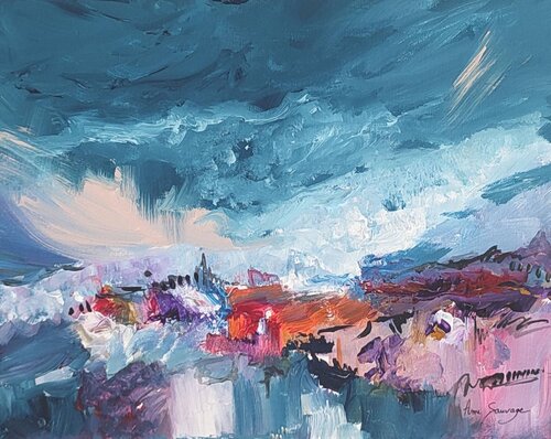 La marée monte - tableau moderne abstrait by ÂME SAUVAGE, Painting for Sale on Singulart