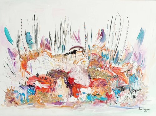 Partir sans se retourner - peinture au couteau van ÂME SAUVAGE, Schilderij te koop op Singulart