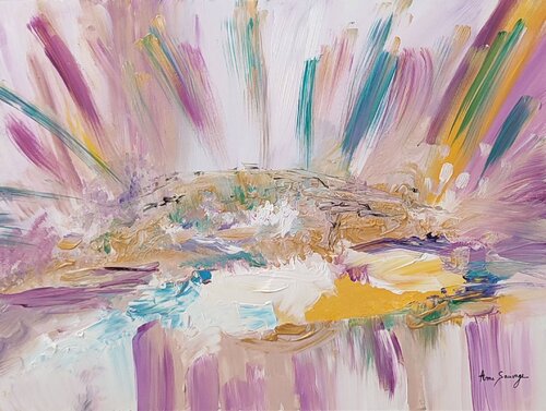 Eclats d'énergie - tableau abstrait rose von ÂME SAUVAGE, Malerei kaufen auf Singulart